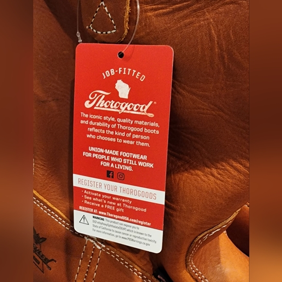 New Thorogood Wellington Wedge Tobacco Steel Toe Safety Work Boot- Size 10.5 - Picture 3 of 9